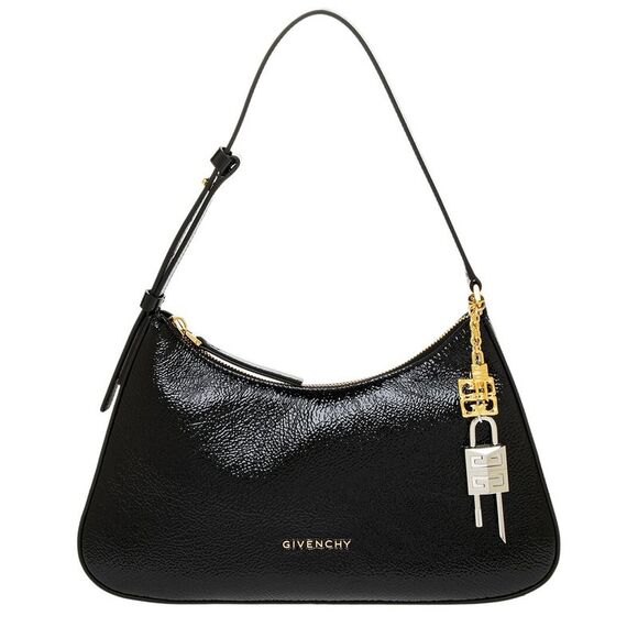 Givenchy Lucky Lock Small Patent Hobo Bag, Black - Picture 1 of 4